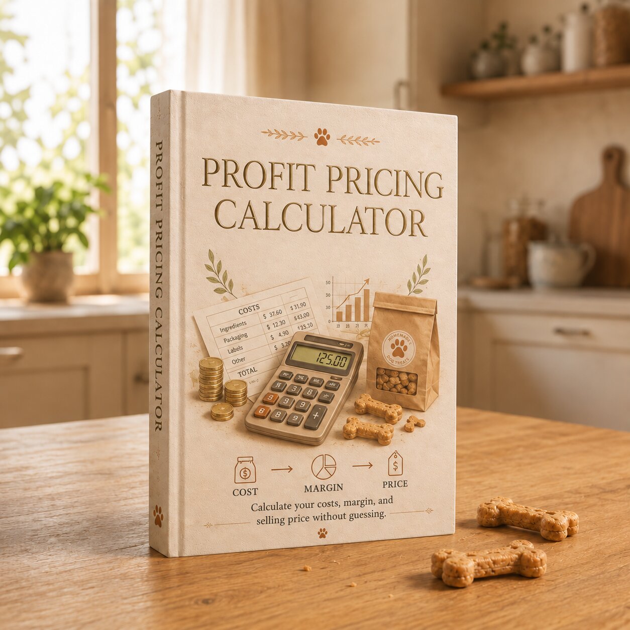 Price-for-profit calculator shown on a laptop