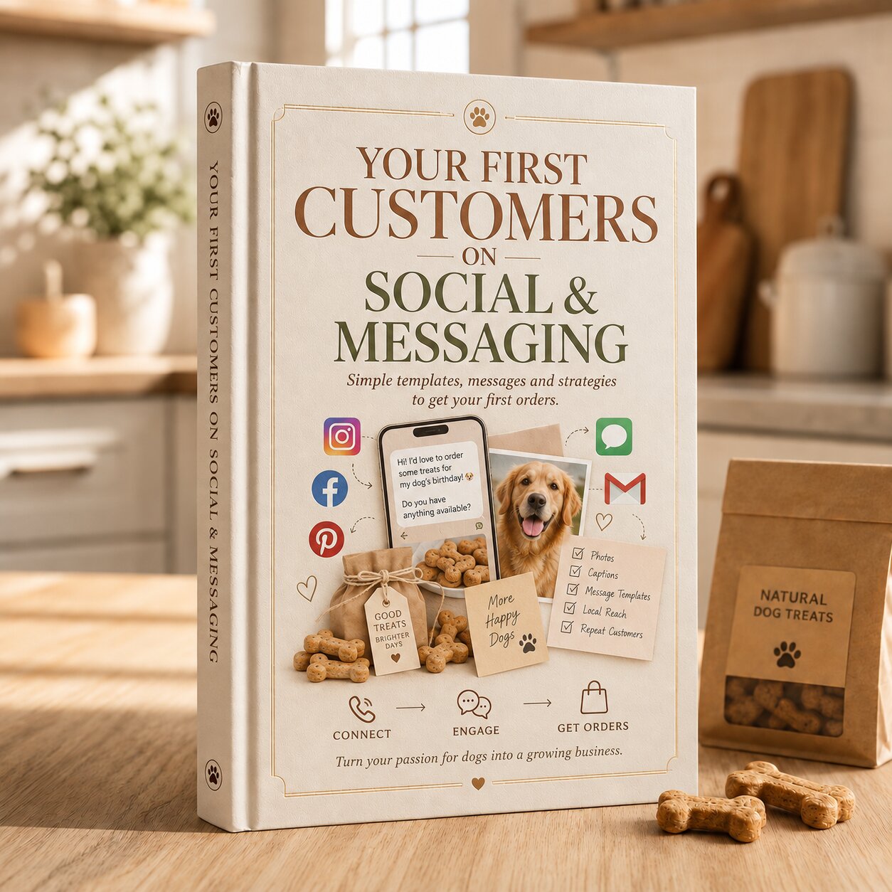 Message and post templates for getting your first dog treat customers