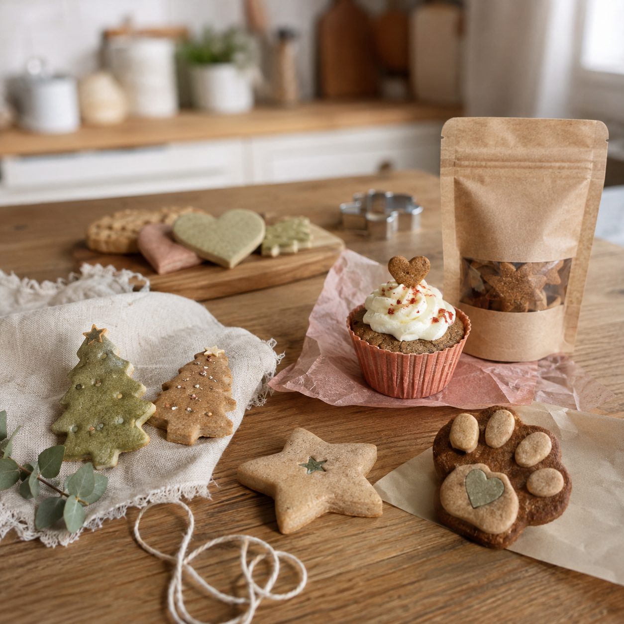 Special collection of homemade dog treats for the holidays